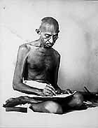 Gandhi writing